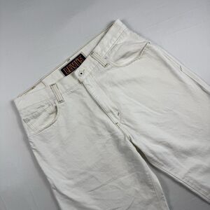 Vintage Levi 569 Loose Straight White Green Baggy Jeans Mens 34x32 (34x30)